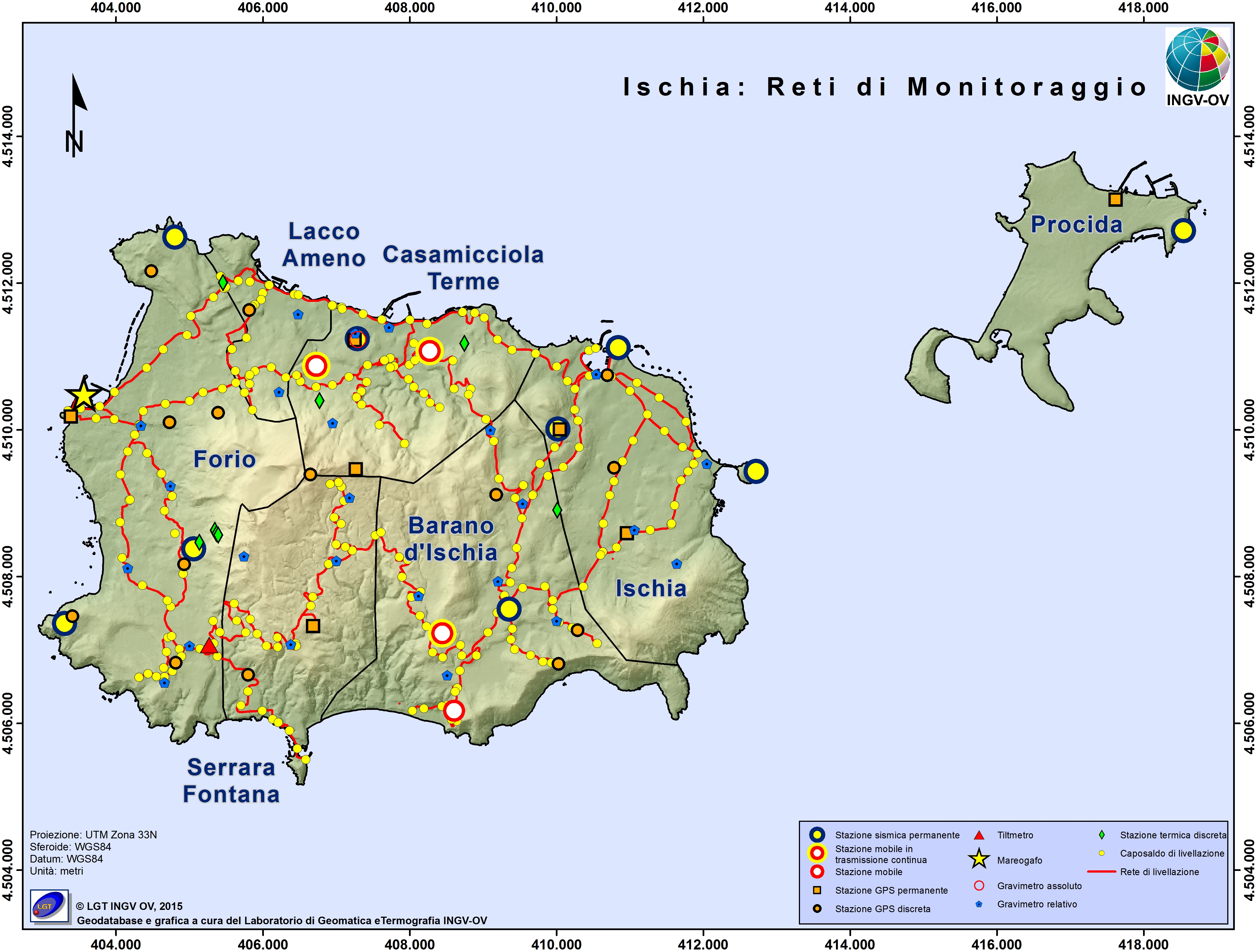 Figura - Reti di monitoraggio multiparametriche di Ischia Reti Monitoraggio ISCHIA