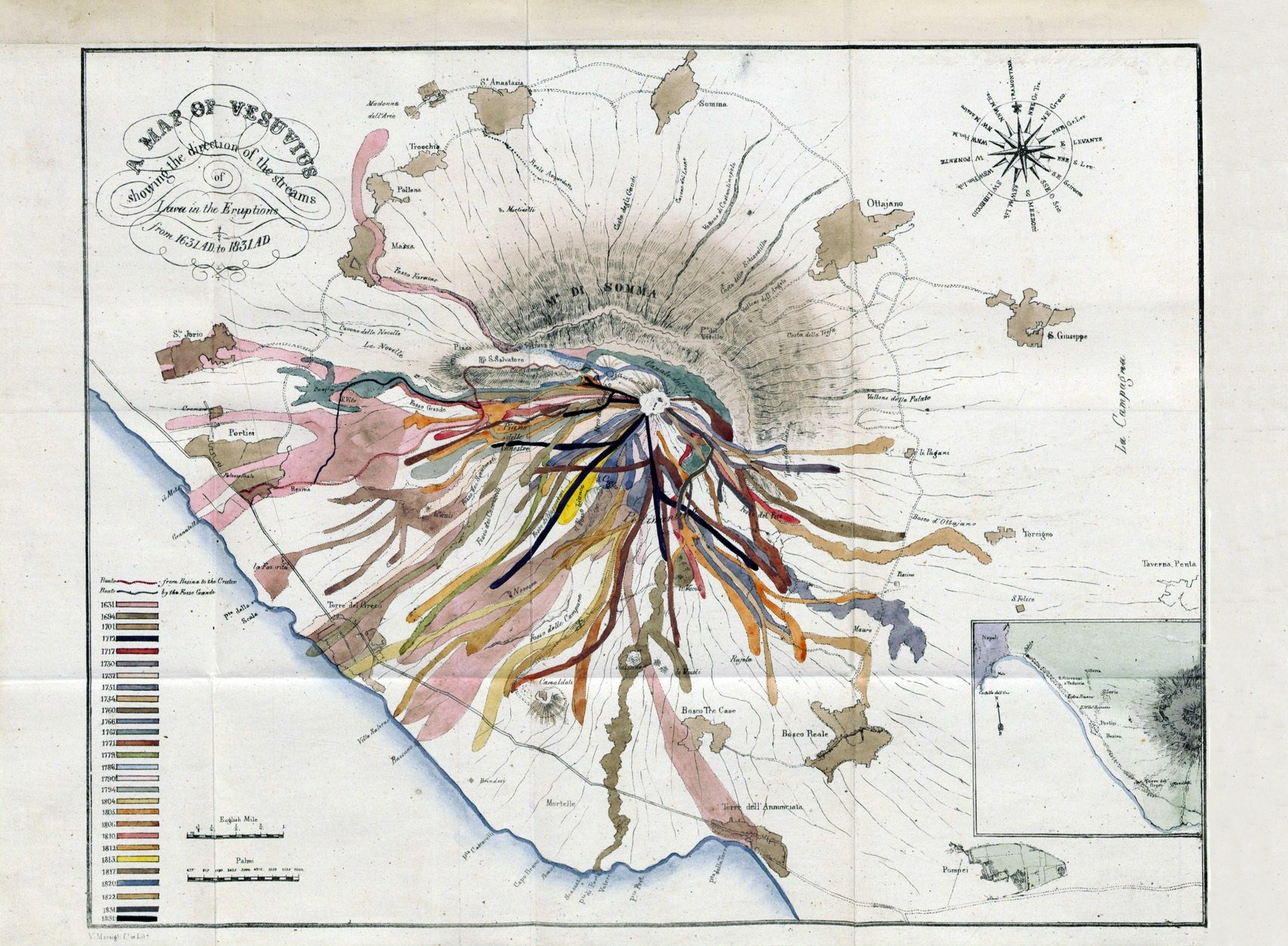 Vesuvio Lava Map John Auldjo 2