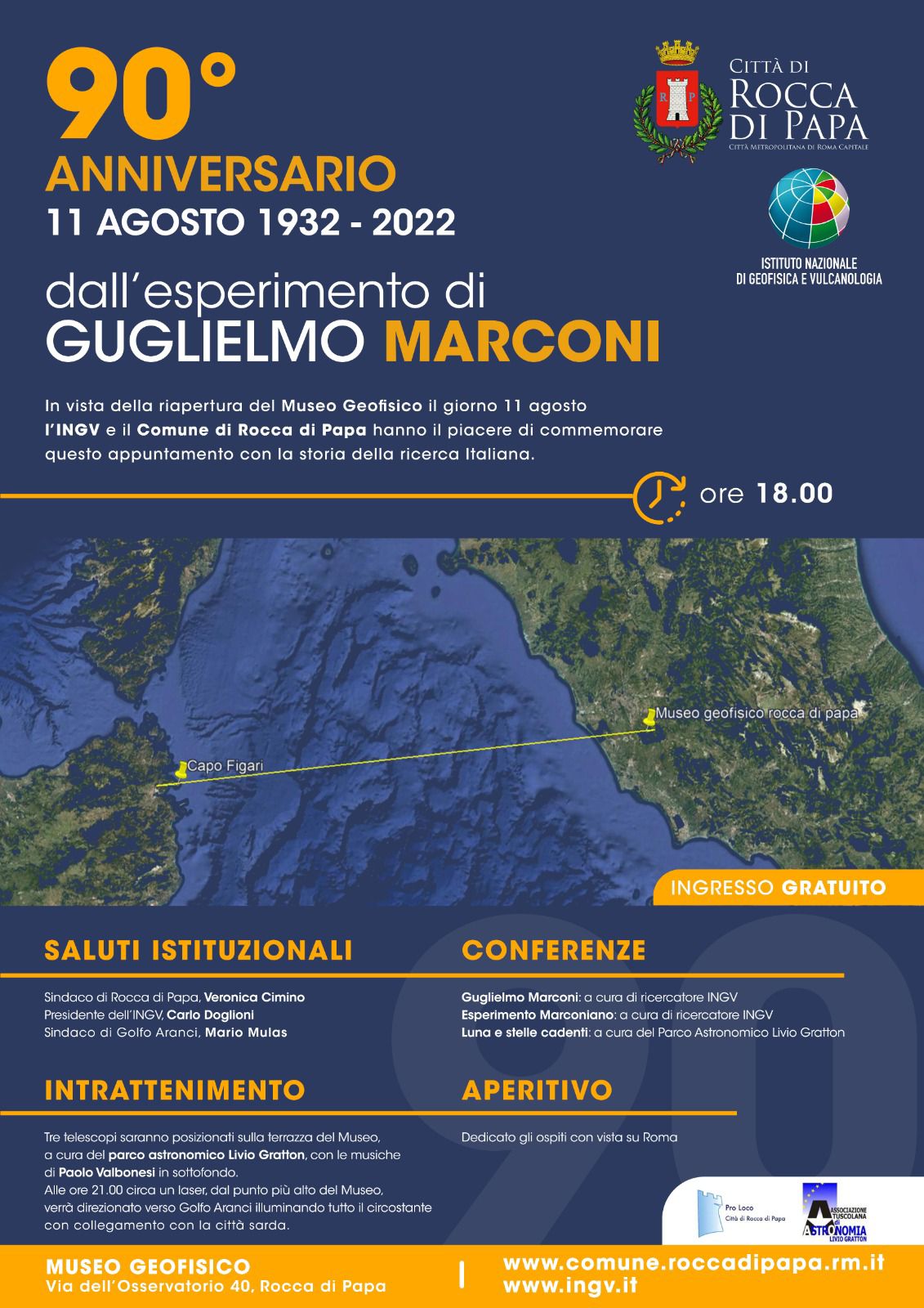Locandina evento Museo Geofisico di Rocca di Papa INGV