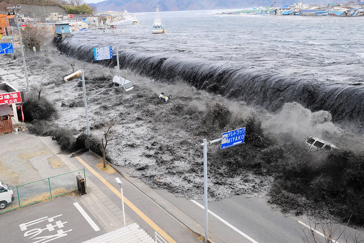 Inondazione Onda Impatto 11.3.11 Japan Miyako City