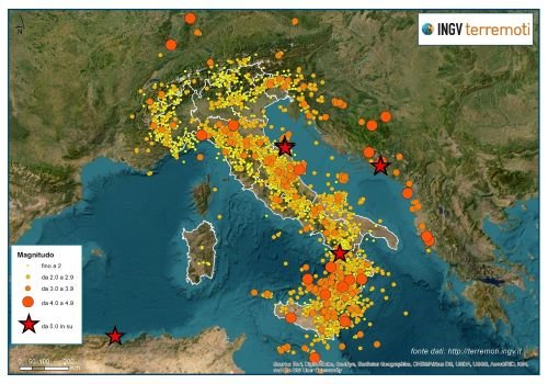 TERREMOTI | Nel 2022 i registrati oltre 16.000 eventi sismici in Italia