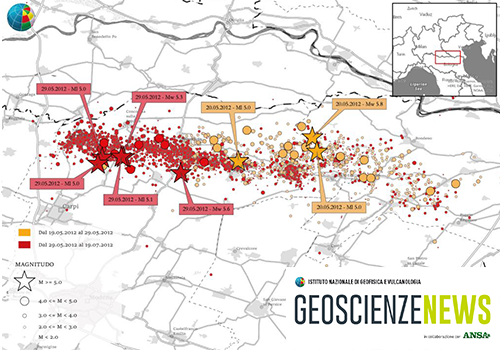TGweb GEOSCIENZE News - I terremoti in Pianura Padana del 2012 raccontati in una storymaps 
