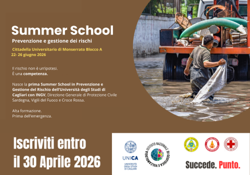 FORMAZIONE | Università degli Studi di Cagliari e INGV insieme per la prima Summer School sulla prevenzione e gestione dei rischi
